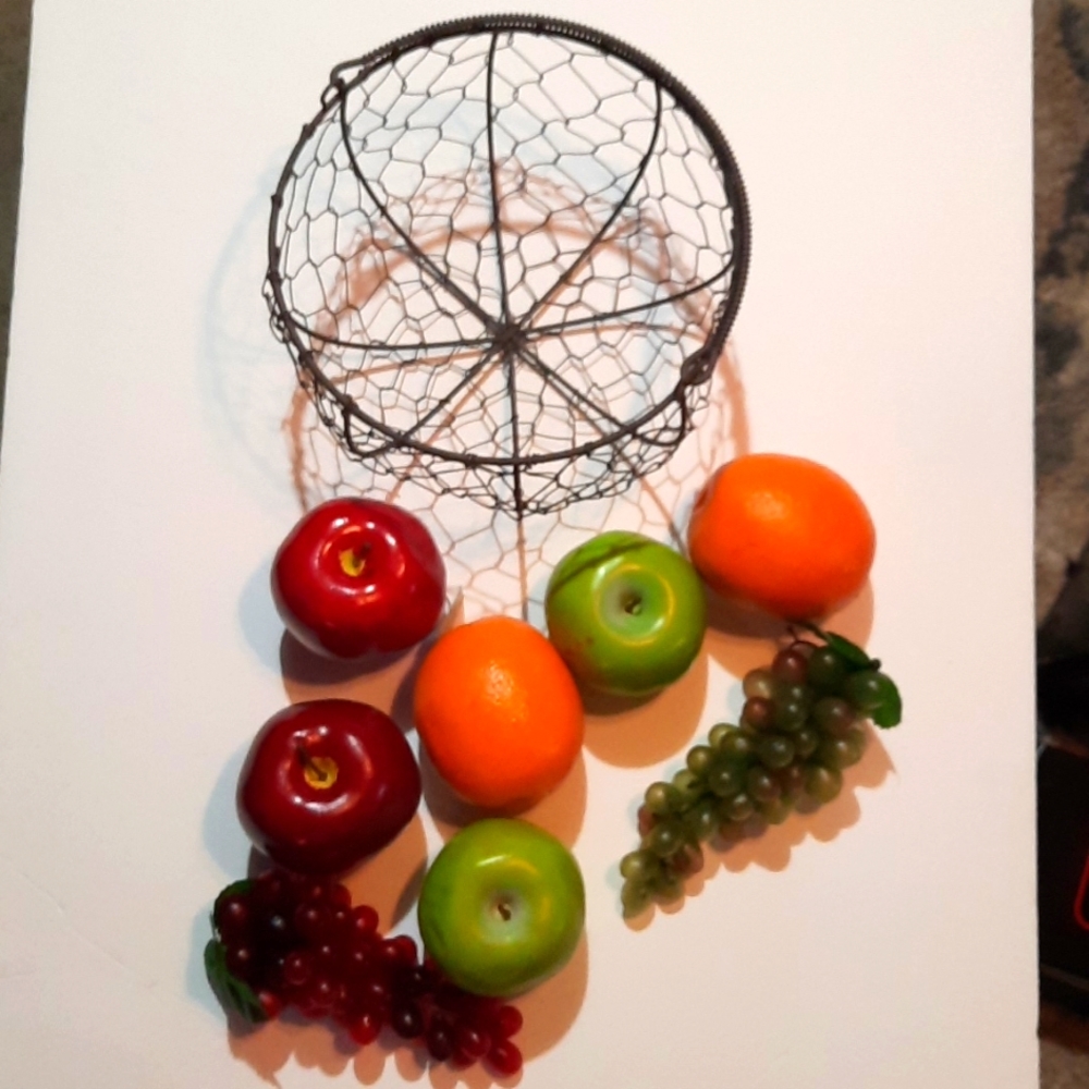 Fruit in a metal basket